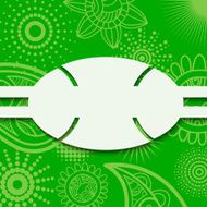 Frame on a green background with paisley pattern