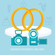 flat wedding video and photo shoot background design concept N2