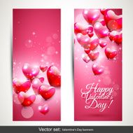 Valentine&#039;s Day pink banners N2