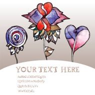 Watercolor flowers card N4