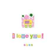 cute baby robot I love you greeting card N2