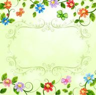 Floral illustration with colorful flowers N3
