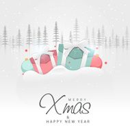 Greeting or invitation card for Christmas and New Year 2015