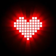 Shining pixel heart for Valentine&#039;s day designs Online dating