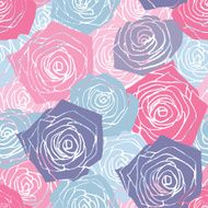 Pink and blue roses pattern