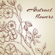 Abstract background with flowers in vintage style N33