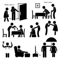 Gentleman Courteous Man Boyfriend Husband Stick Figure Pictogram Icon