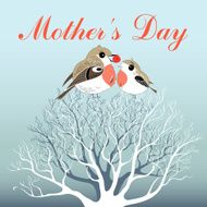 Mother&#039;s Day greeting card with birds