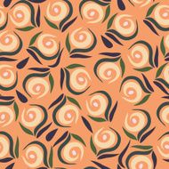 Seamless pattern with stylized tea roses