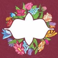 Vector bright flower frame N4