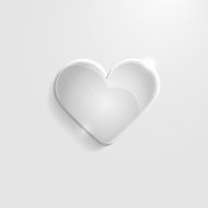 Heart gray glass icon