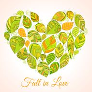 Colorful floral autumn background with leaves
