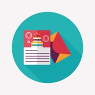 Happy birthday card flat icon with long shadow eps10 N70