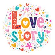 words Love story retro typography lettering decorative text N2