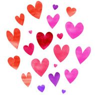 Watercolor heart set N4