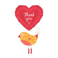Thank you card with birds N5