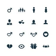 couple love icons set N2