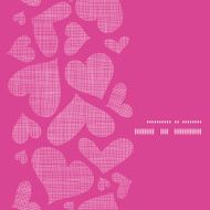 Pink lace hearts textile texture vertical frame seamless pattern background