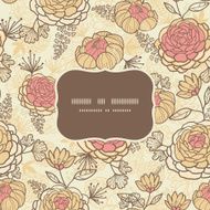 Vintage brown pink flowers frame seamless pattern background N2