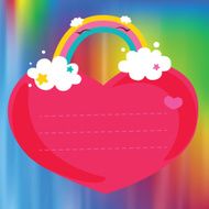 Greeting card design with cartoon rainbow