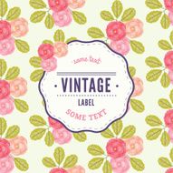 Floral vintage background with label