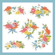Set of Baroque Bouquet Wildflowers