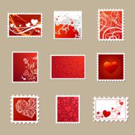 Valentine&#039;s stamps