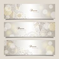 horizontal banners with flowers and lights