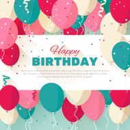 Happy Birthday greeting card in a flat style N2
