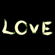 abstract love text on black background N2