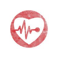 Cardiology icon with heart and cardiogram vector