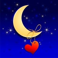 Moon with heart