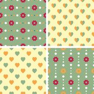 Vector seamless tiling patterns - romantic flowers N3