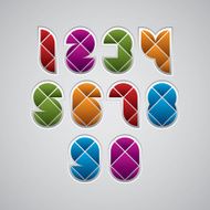 Geometric modern style numbers made with rhombuses