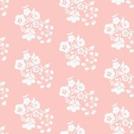 peach with white seamless pattern of flowers