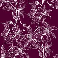 vintage vector floral seamless pattern N3