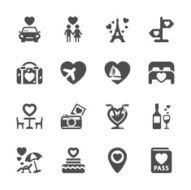 valentine and honeymoon icon set vector eps10