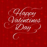 Beautiful hand script Valentines message on red confetti background