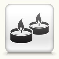 Square Button with Candle Fire interface icon