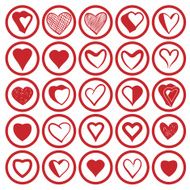 25 heart icons set