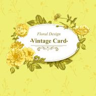 Vector floral greeting card with blossom roses N9