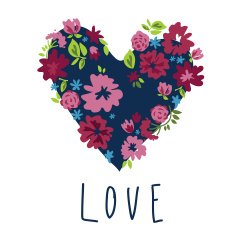 Flowers heart & love