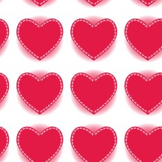 Pink heart seamless pattern on a white background vector