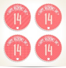 Festive Happy Valentine's Day labels