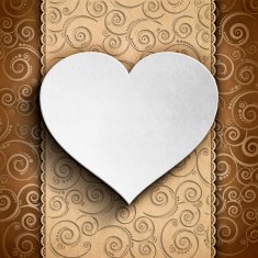 Valentine's Day card - heart on patterned background