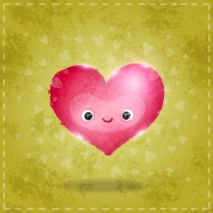 Happy Valentines day card with cute heart N3