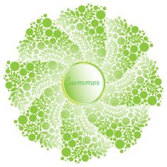flower circle design isolate green lace ornament place for text