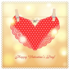 Greeting card with heart for Valentine's day
