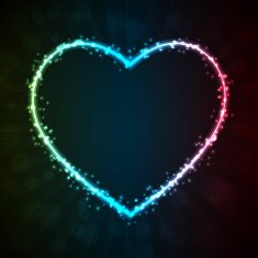 Background with glowing heart-shape