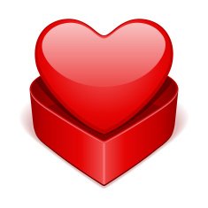 Open gift heart Valentine's day N7